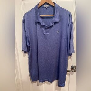 Peter Millar Men’s Floral Patterned Blue(ish) Purple Polo Shirt XXL